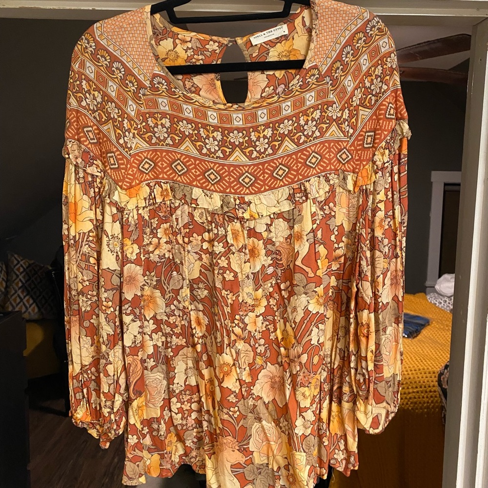Spell Amethyst Rust Blouse Medium - image 3